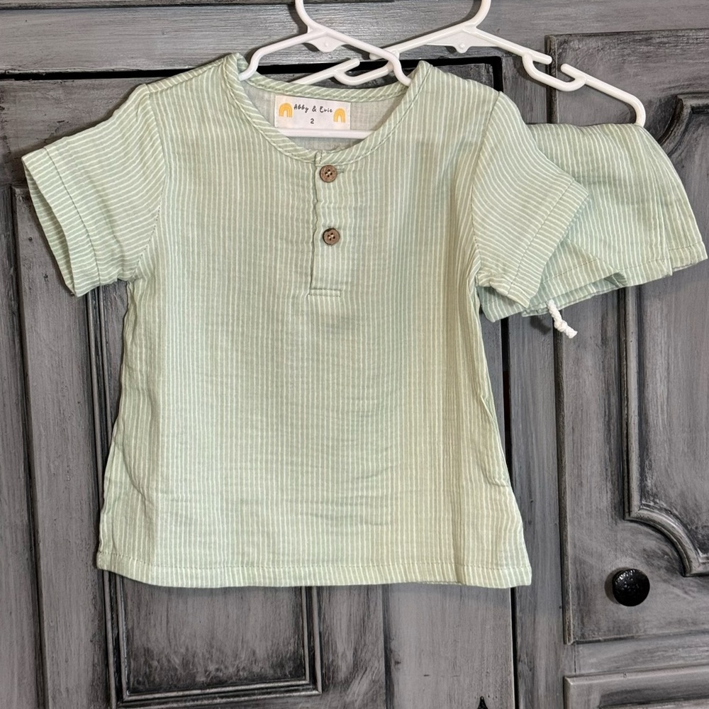 Light Mint Green Striped Set